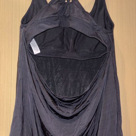 Athleta Women's Transcendence Black Stripe Tank Top Sports Bra Active Small - Picture 6 of 13